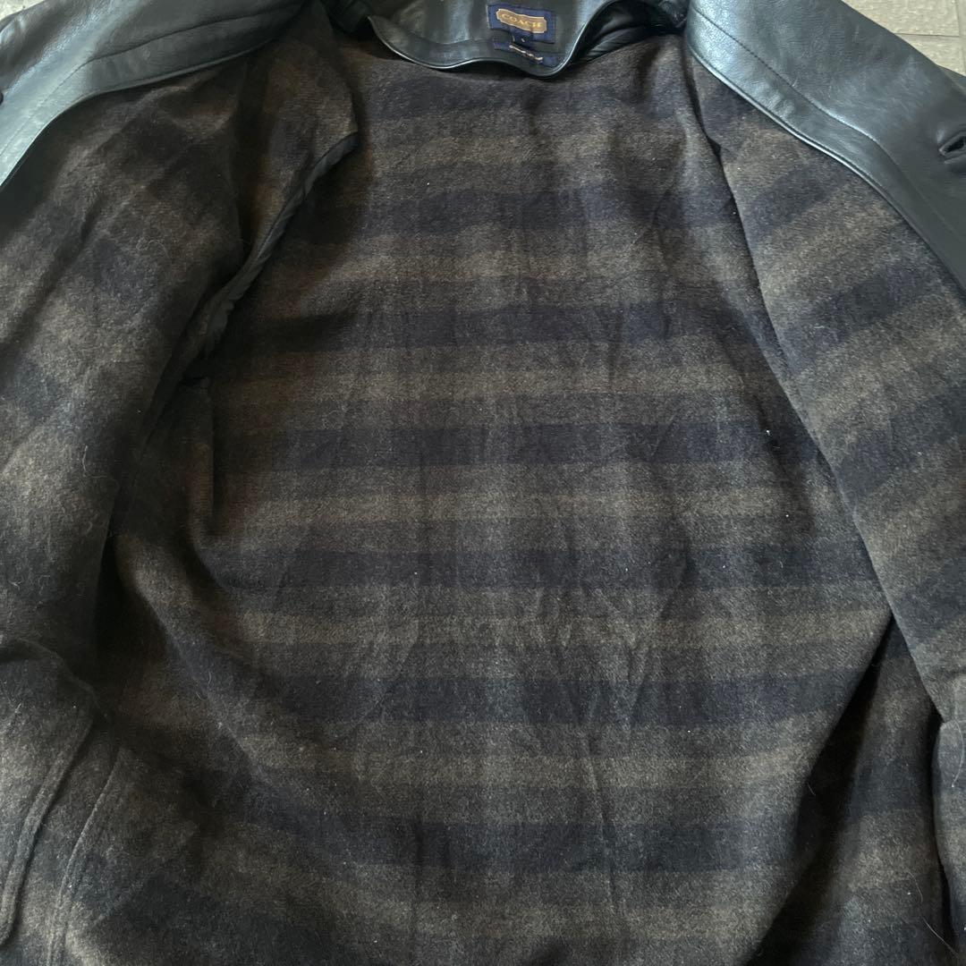 極美品　usa製　90s 00s old coach レザーカーコート