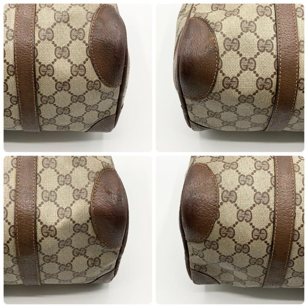 GUCCI シェリーライン ボストンバッグ レザー PVC ハンドバッグ 旅行