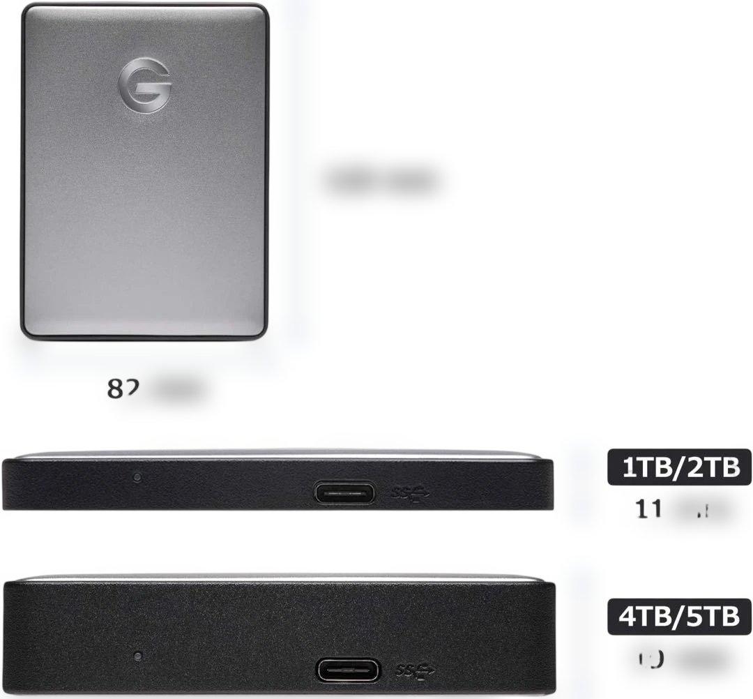 ①2TB PS5テレビ録画windowsPCMac USB-C ポータブルHDD