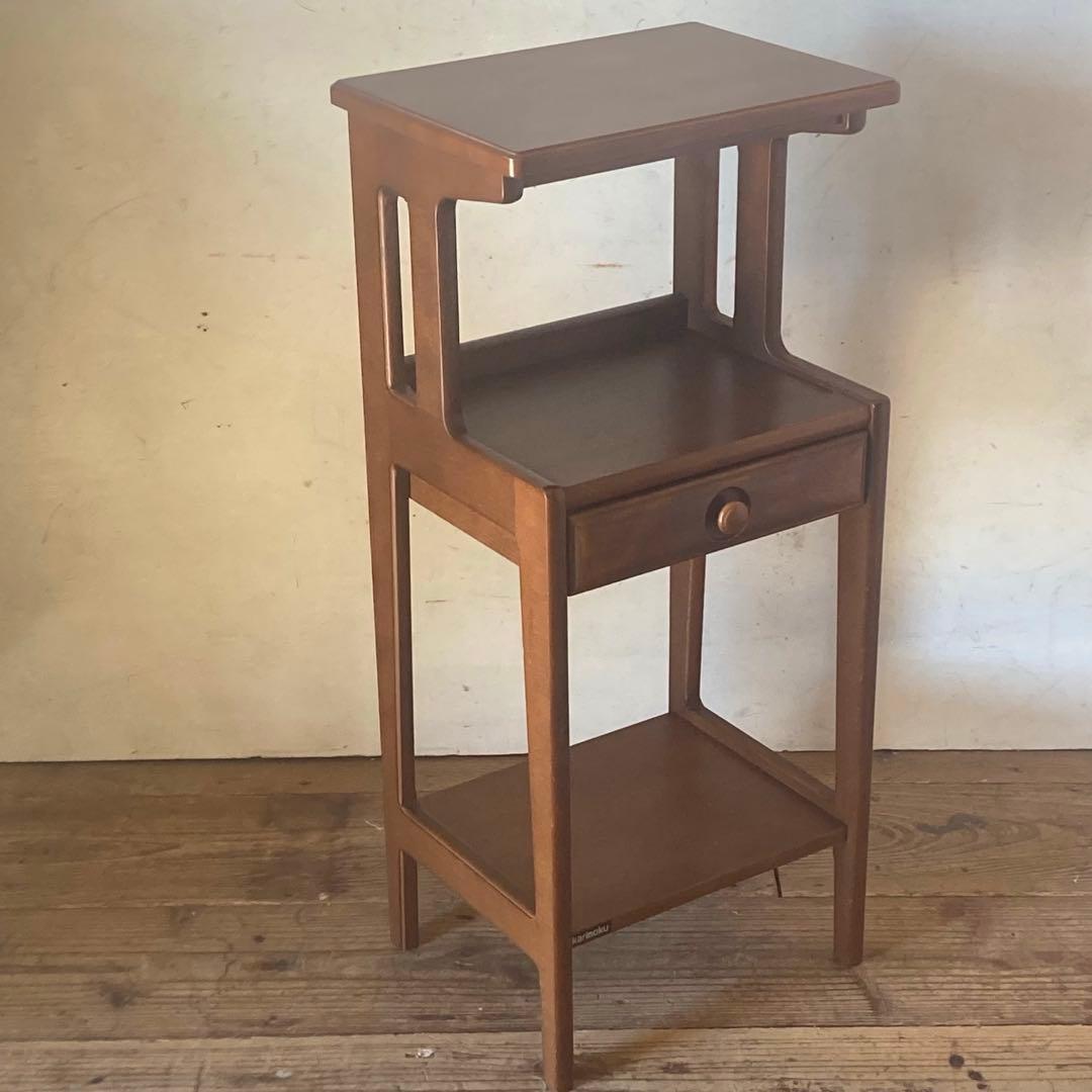 オールド カリモク ヴィンテージ 電話台 ディスプレイ コンソール 飾り棚