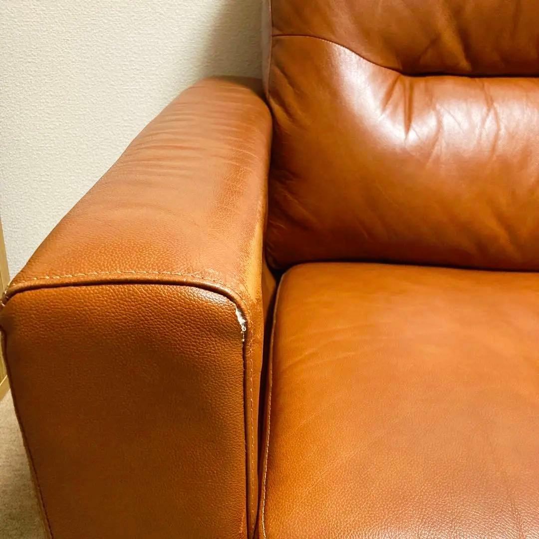 本革ブラウン3人掛けレザーソファ ニトリ