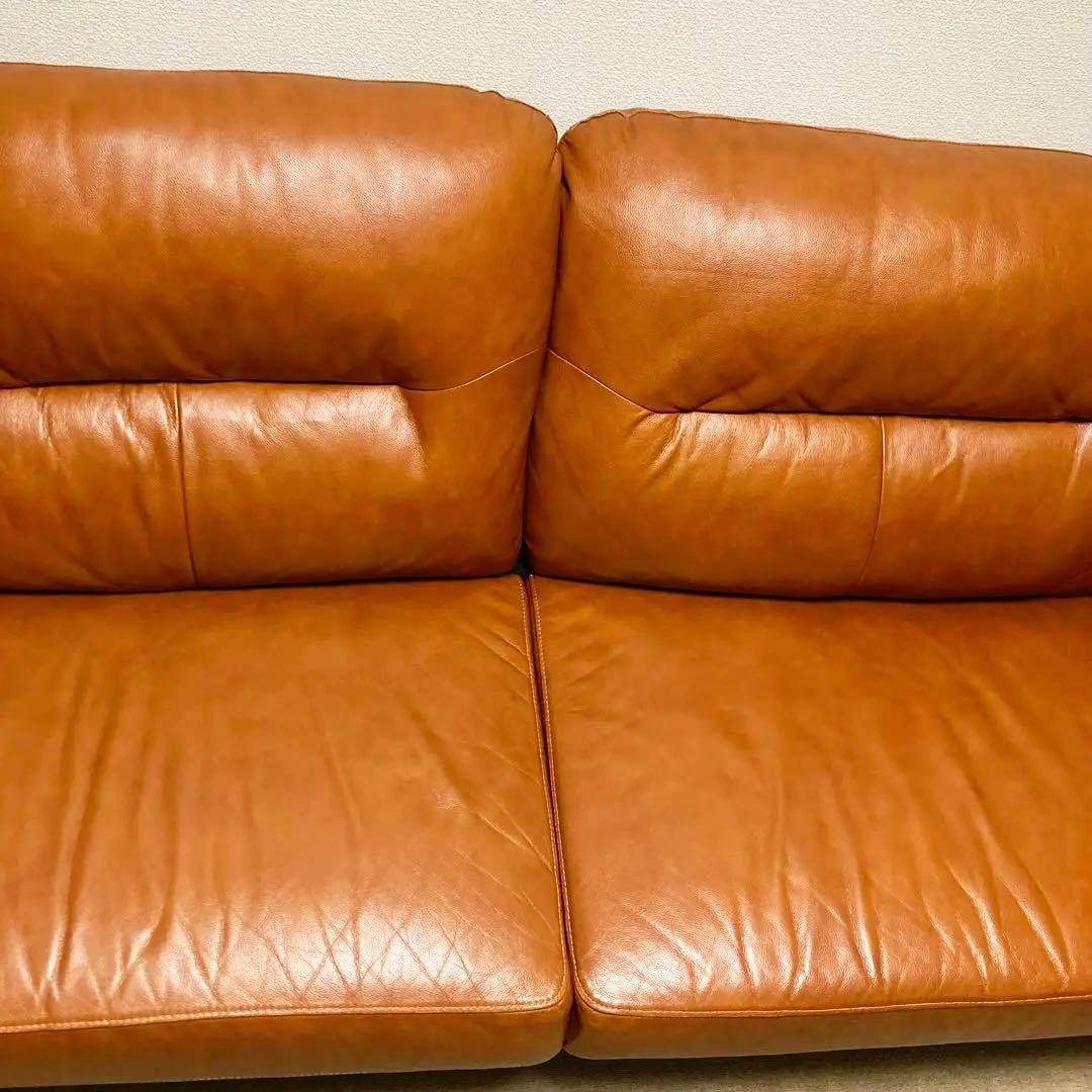 本革ブラウン3人掛けレザーソファ ニトリ