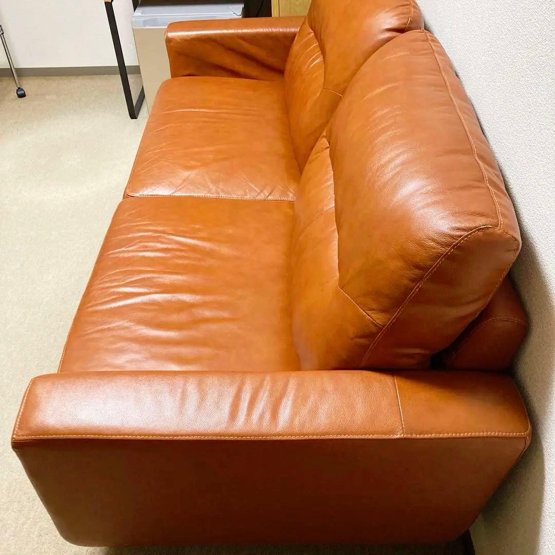 本革ブラウン3人掛けレザーソファ ニトリ