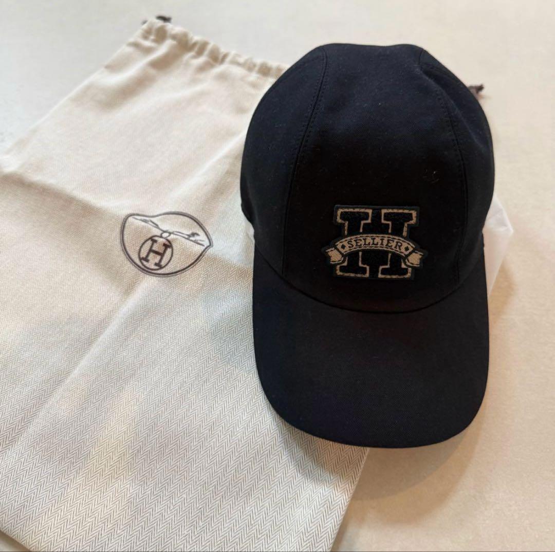 HERMES　キャップ　デイヴィス　H　　サイズ56　ブラック