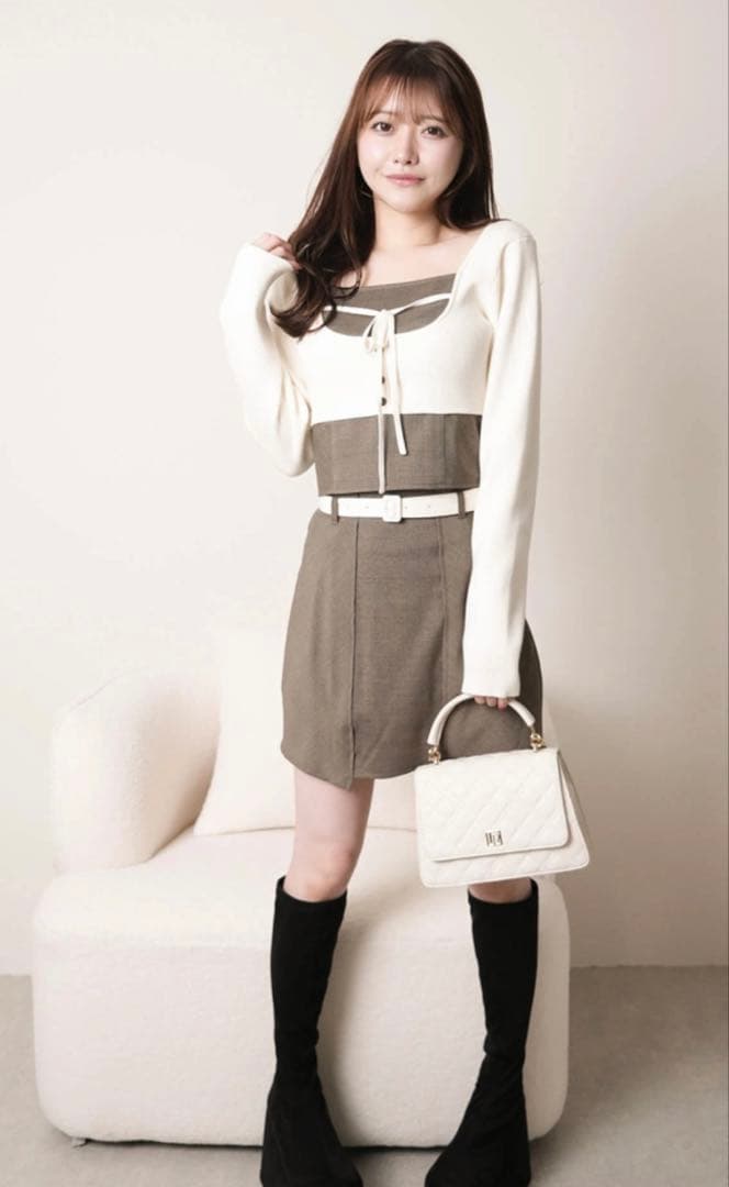 LIP SERVICE コルセットチェックトップス スカート セットアップ