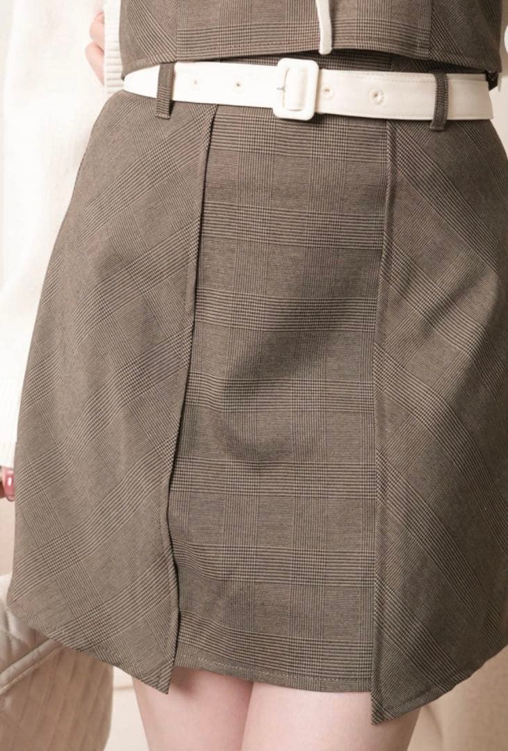 LIP SERVICE コルセットチェックトップス スカート セットアップ