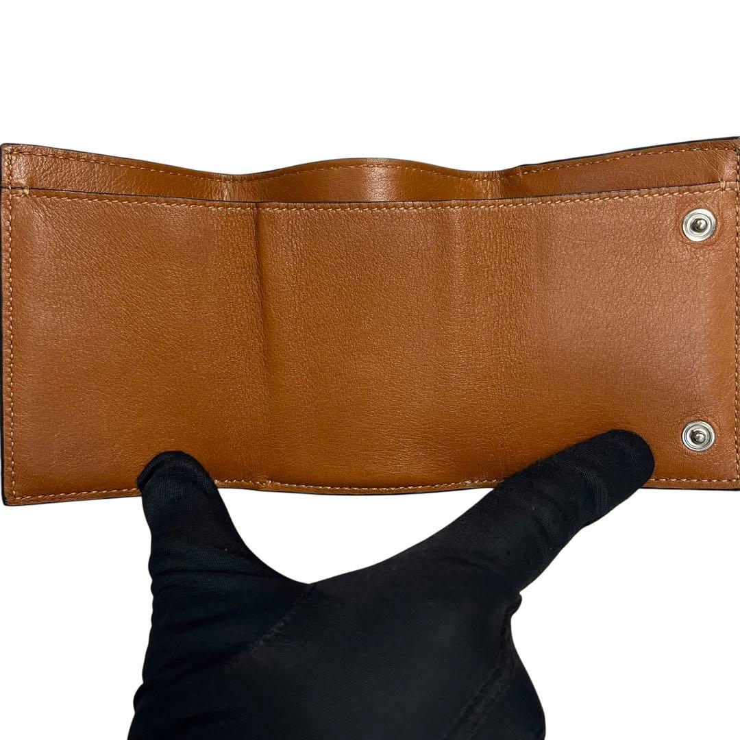 希少✨ロエベ バーティカルウォレット 三つ折り財布 アナグラム バイカラー