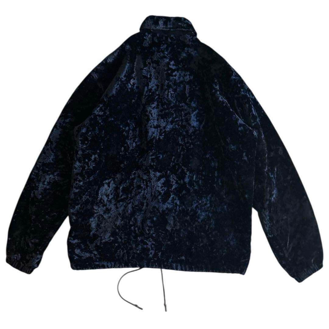 toga virilis ネイビー クラッシュベルベット スタッズブルゾン