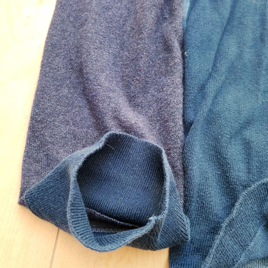 け*ん様 メゾンマルジェラ 14 ニット L 青 コットン 16SS 切替え 4