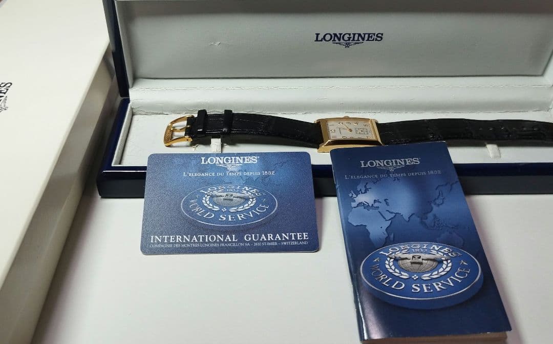LONGINES ドルチェヴィータ ゴールド 濃紺レザー 時計