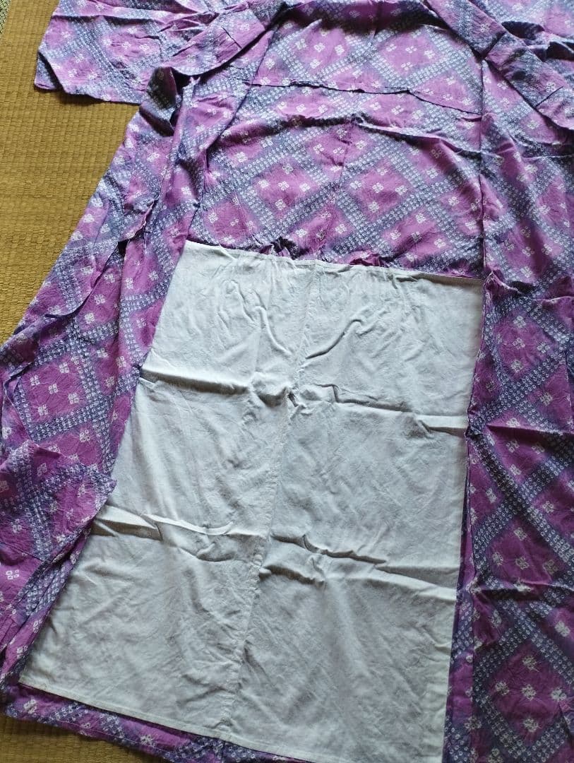 絞り浴衣 紫 ピンク Lサイズ～ 観劇 LIVE 有松鳴海絞り 高級