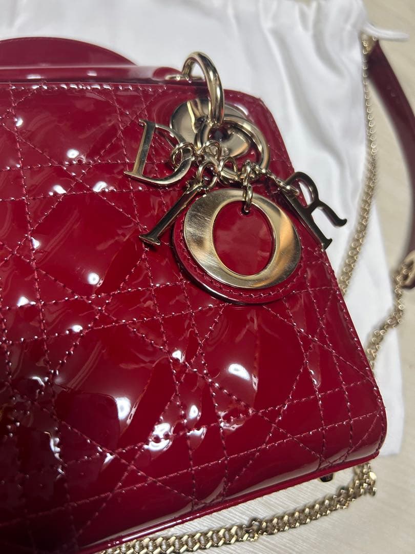 u*可様 Lady Dior バッグ ミニ レッド