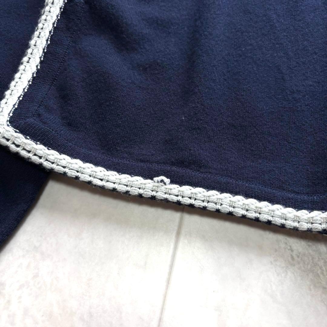 【超希少】シャネル カシミヤ100% スクエアネックニット 英国製 ココマーク