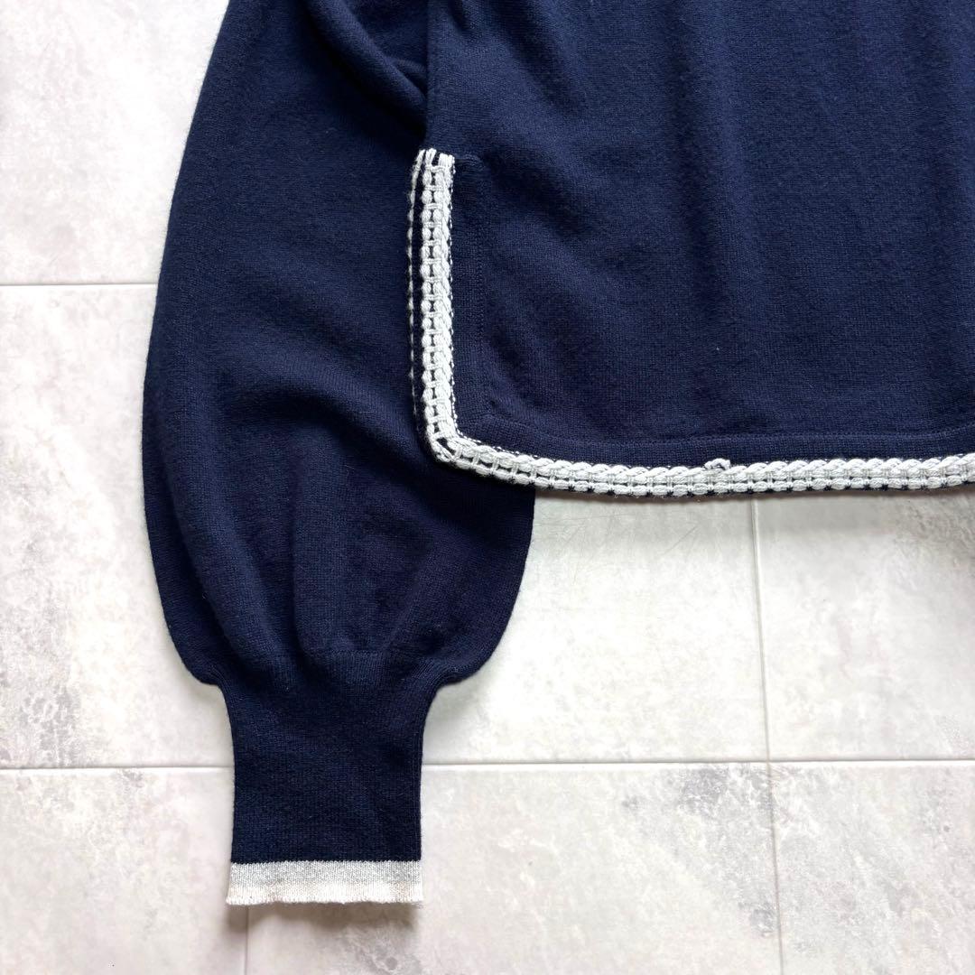 【超希少】シャネル カシミヤ100% スクエアネックニット 英国製 ココマーク