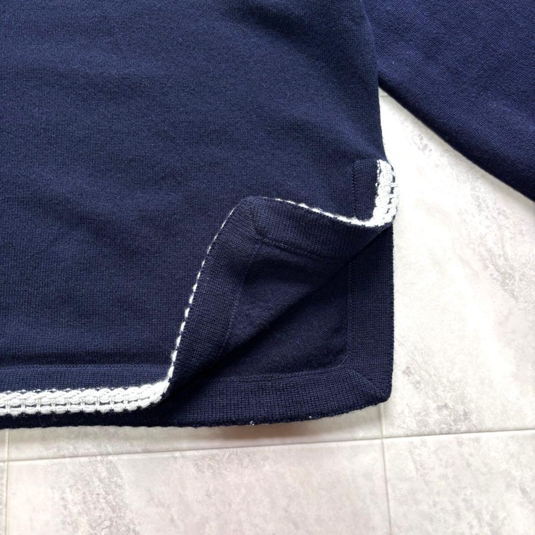 【超希少】シャネル カシミヤ100% スクエアネックニット 英国製 ココマーク