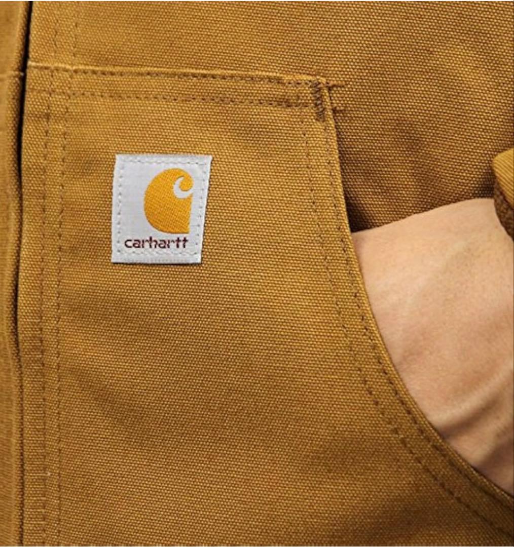 美品Carhartt フード付きブラウンアクティブジャケットダック地