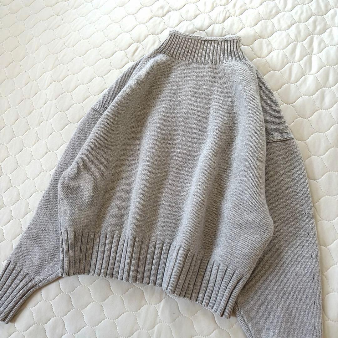 【美品】トゥモローランド ✴︎ラムカシミヤビルドネックプルオーバー グレー