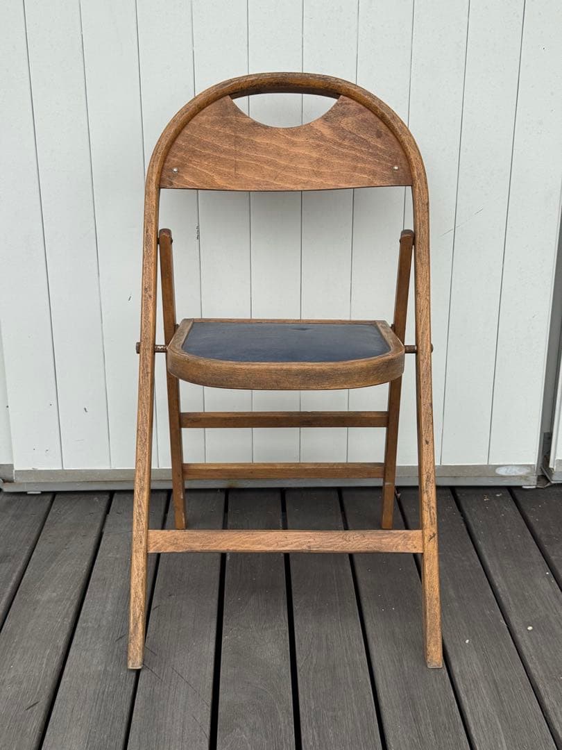 アンティーク 古道具 木製 フォールディングチェア 折りたたみ椅子 昭和レトロ