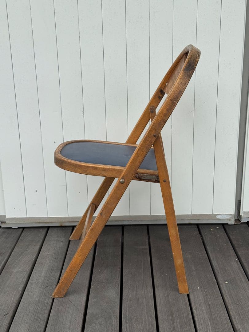 アンティーク 古道具 木製 フォールディングチェア 折りたたみ椅子 昭和レトロ