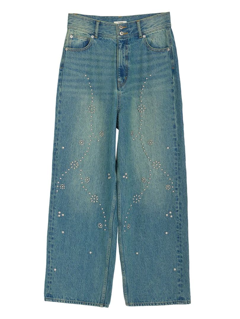 ameri アメリ STUDS STRAIGHT DENIM PANTS