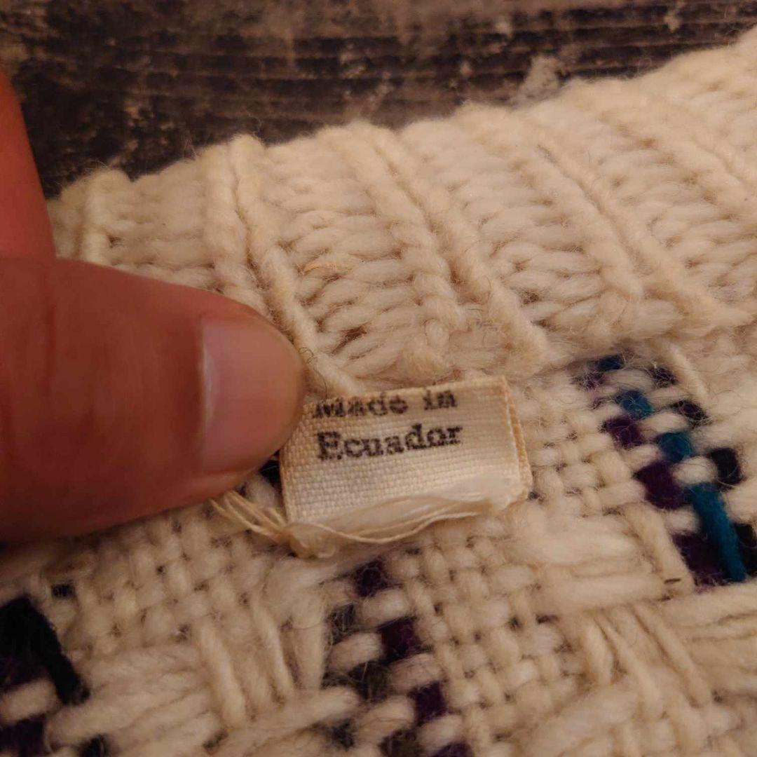Imbaya エクアドル製 ハンドニットカーディガン ウール100% 4633