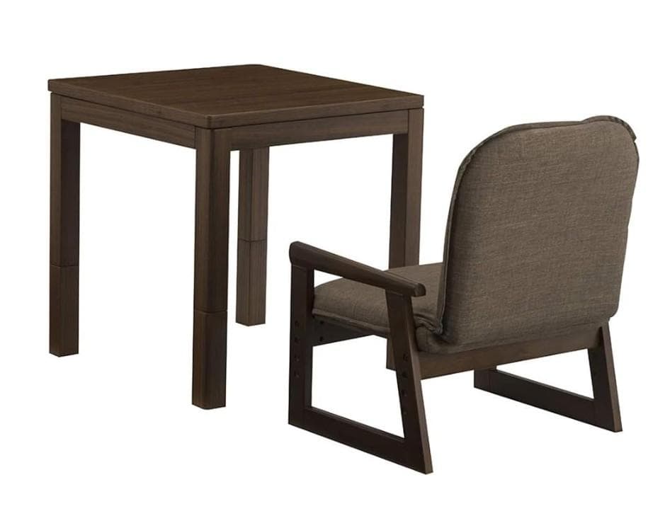 【リッキー】おひとり様コタツ ブラウン 3点セット (炬燵・椅子・布団)