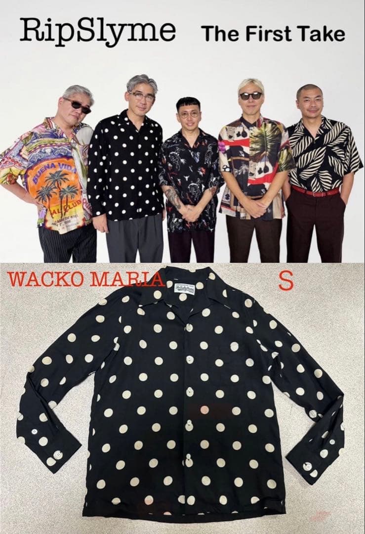 WACKOMARIA ワコマリア　ドット長袖シャツ Ｓ　水玉