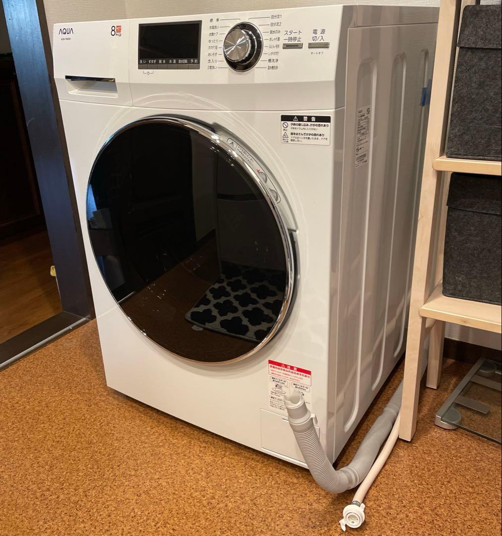 AQUA ドラム式洗濯機 8kg ホワイト 本体