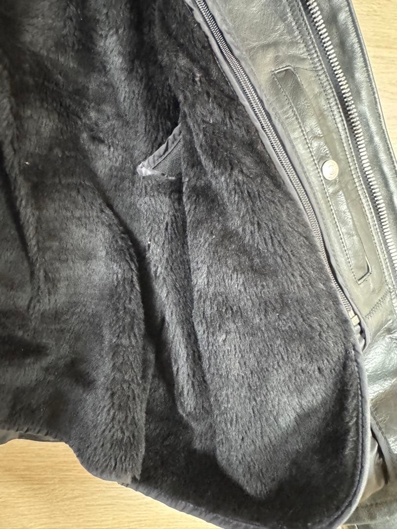 ショット　ブラックレザーシングルライダースジャケット