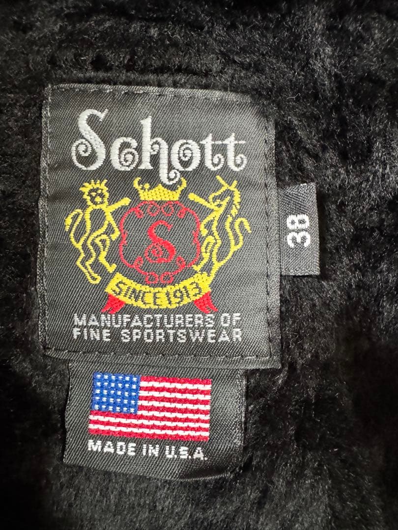 ショット　ブラックレザーシングルライダースジャケット