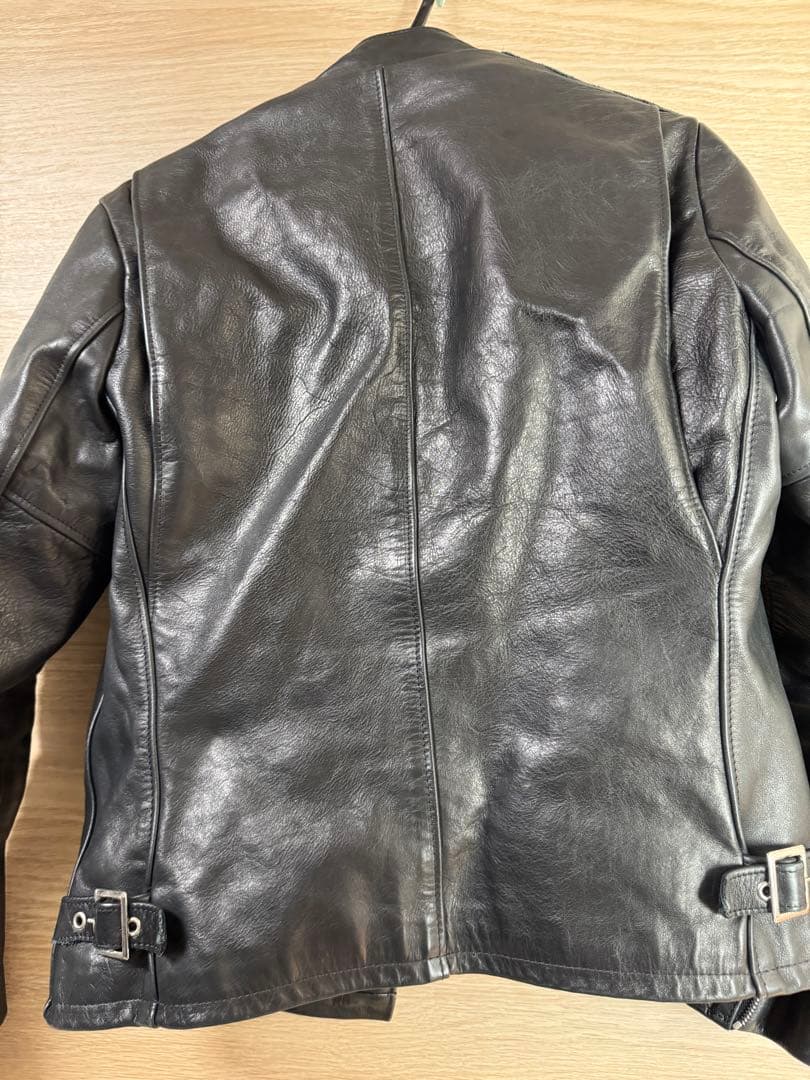 ショット　ブラックレザーシングルライダースジャケット