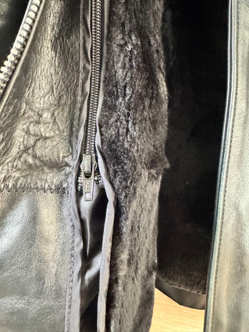 ショット　ブラックレザーシングルライダースジャケット