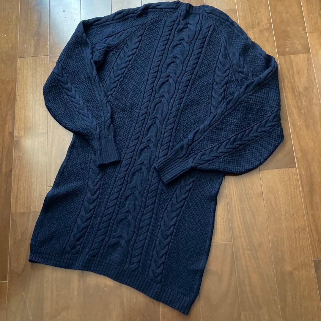 ポロラルフローレン ケーブルニットワンピース　ネイビー