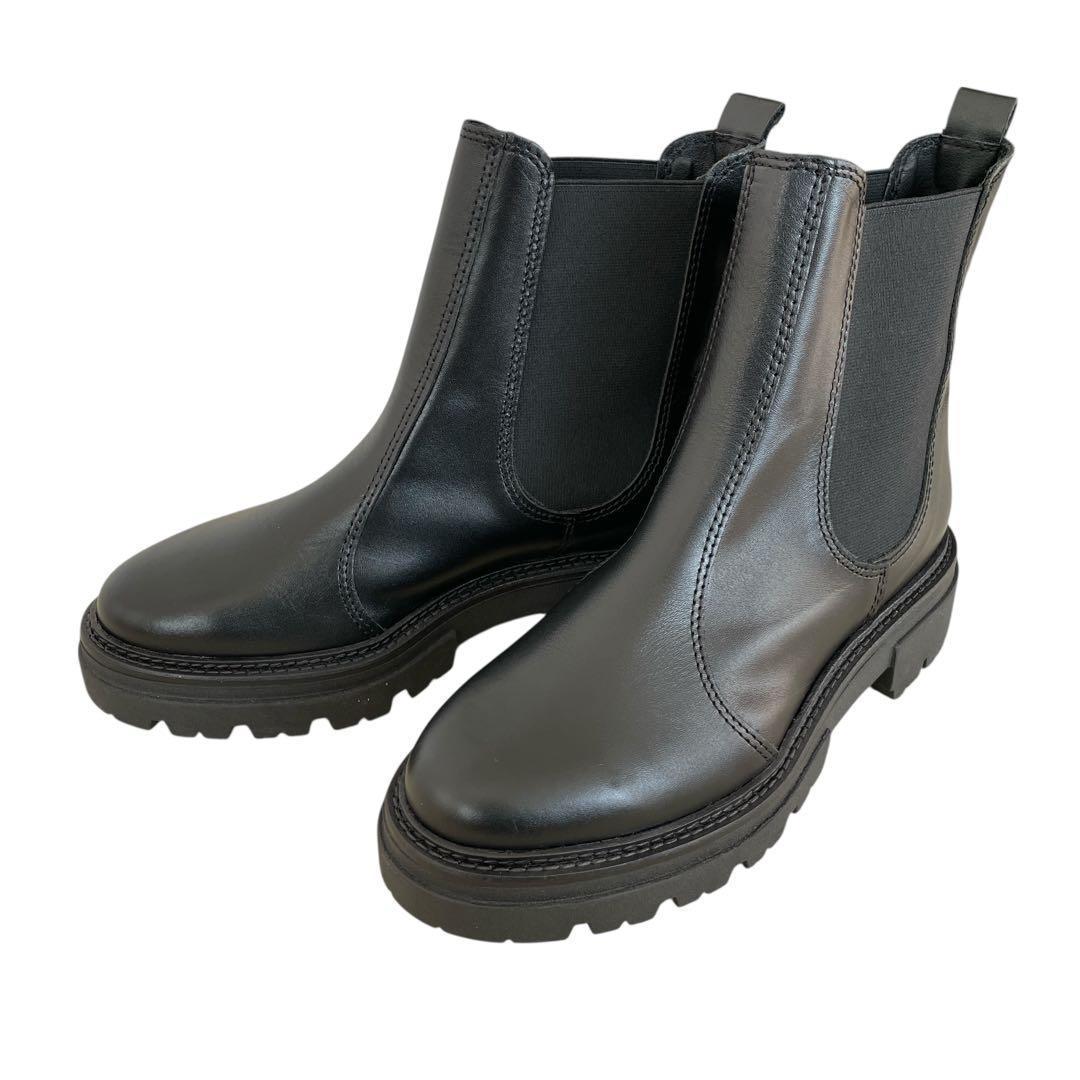 【れい】ENESS エネス サイドゴアブーツ 37 23.5㎝ブラック黒