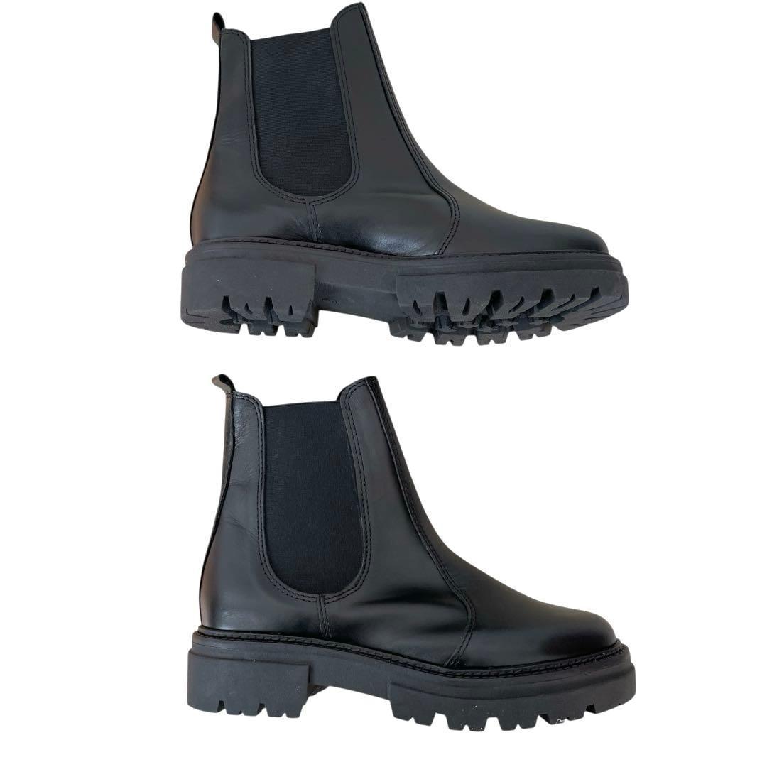 【れい】ENESS エネス サイドゴアブーツ 37 23.5㎝ブラック黒