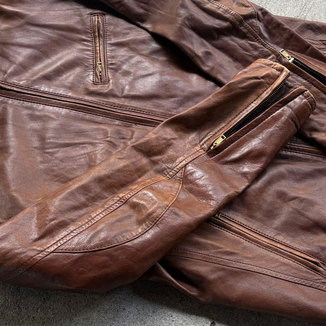 TAKEO KIKUCHI ラムレザー シングルライダースジャケット