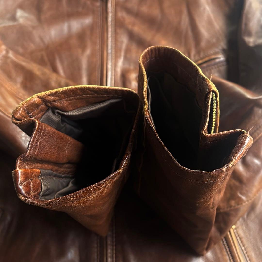 TAKEO KIKUCHI ラムレザー シングルライダースジャケット