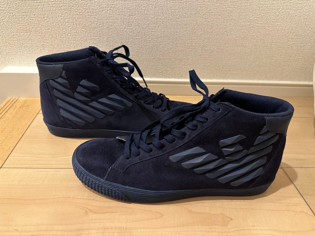 未使用 エンポリオアルマーニ ハイカット スニーカー ネイビー スエード 27