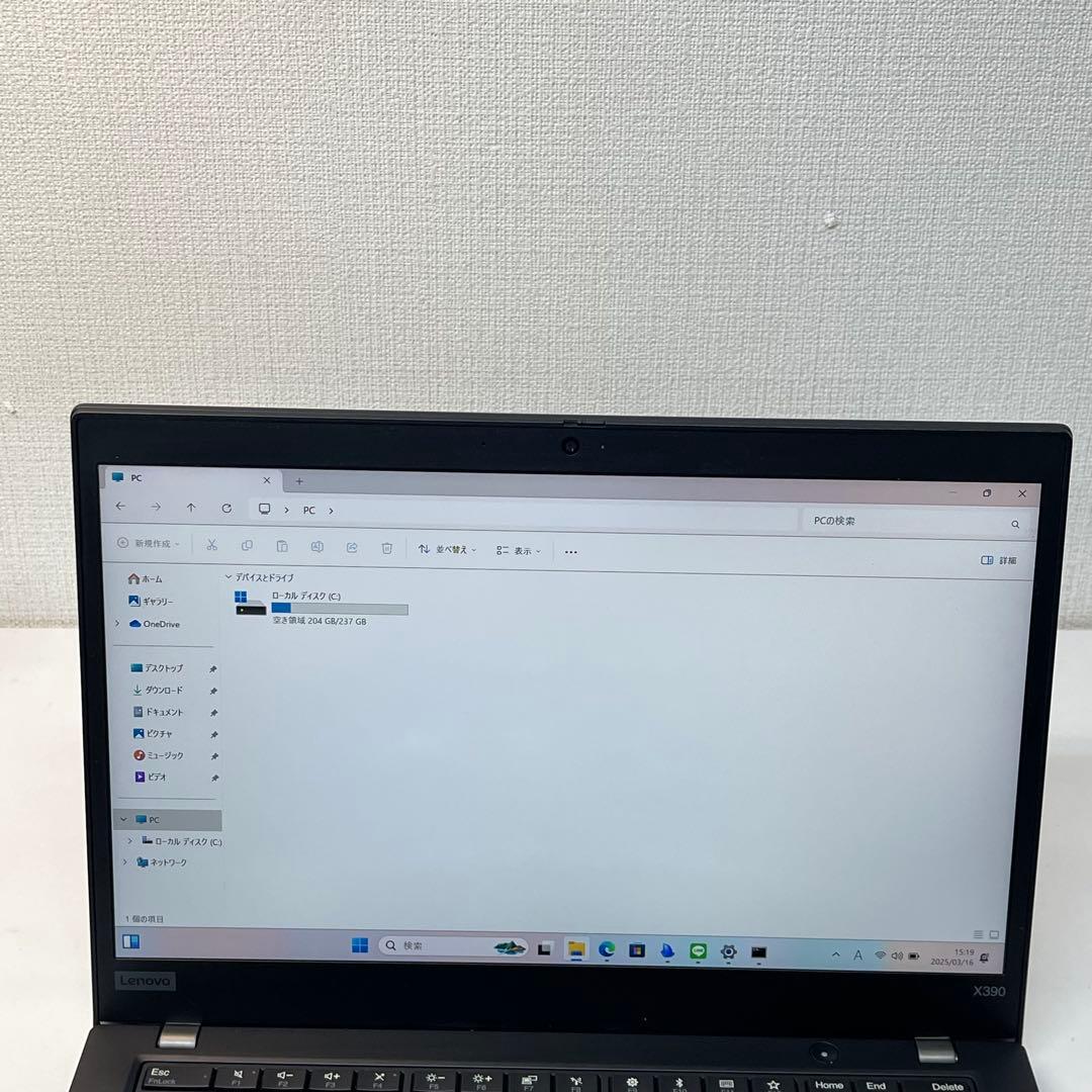 #481 レノボ Thinkpad X390 i7-8565U 8GB
