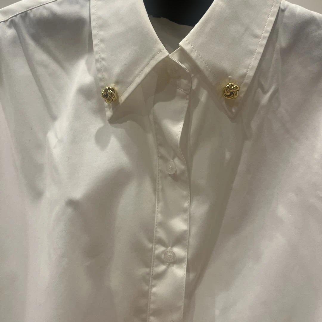 anuans アクセディティールシャツ　ホワイト