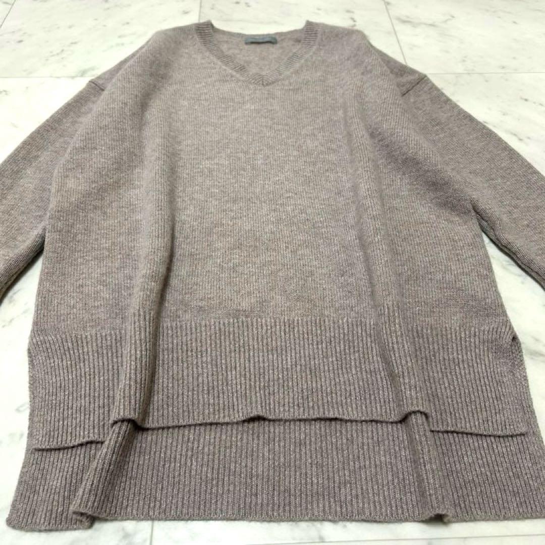極美品 セオリーリュクス ベージュ 長袖ニット カシミア100% M