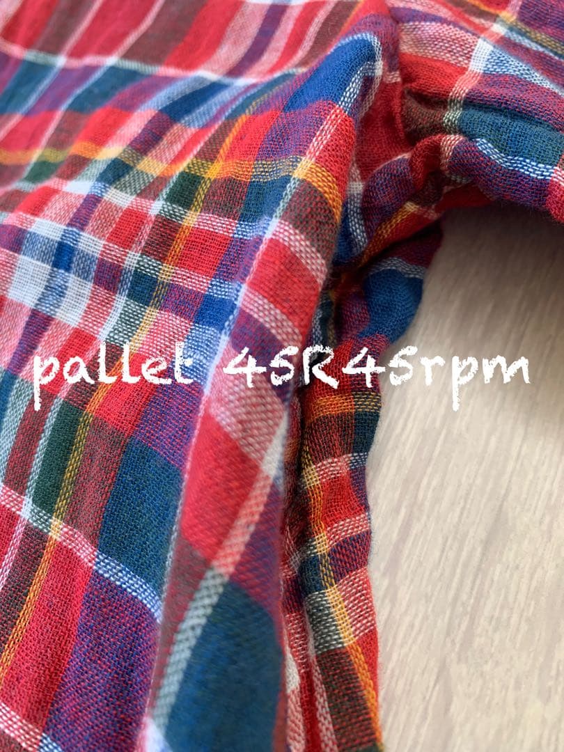 45R45rpm ガーゼ二重織のフリルカラーブラウス