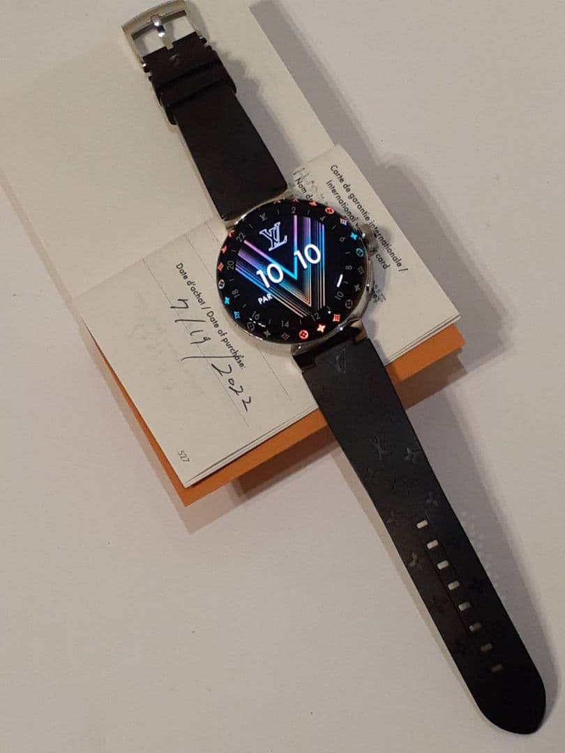 美品　ルイヴィトン タンブール ホライゾン ライトアップ V3 QAD0　腕時計