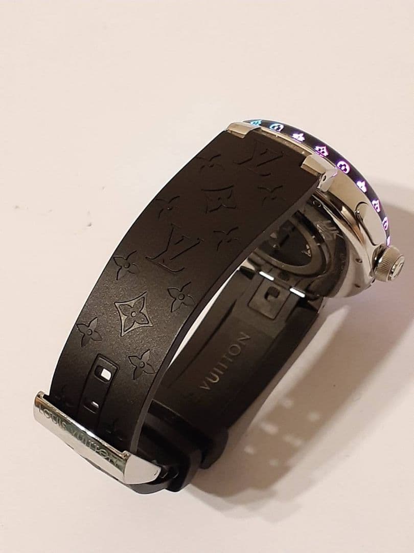 美品　ルイヴィトン タンブール ホライゾン ライトアップ V3 QAD0　腕時計