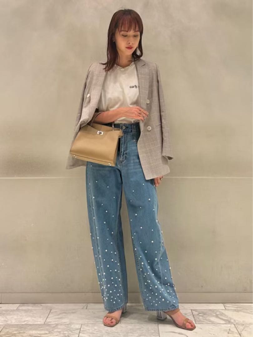 MACPHEE パールデニム コクーンテーパードパンツ