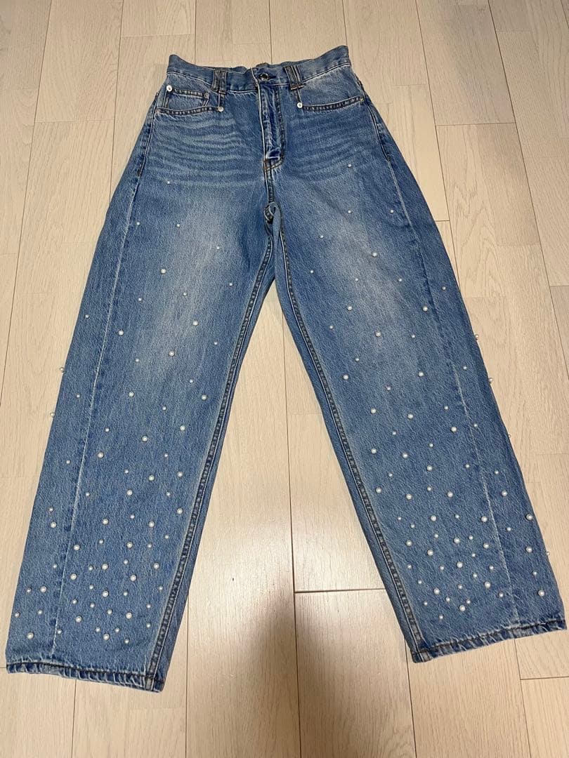 MACPHEE パールデニム コクーンテーパードパンツ