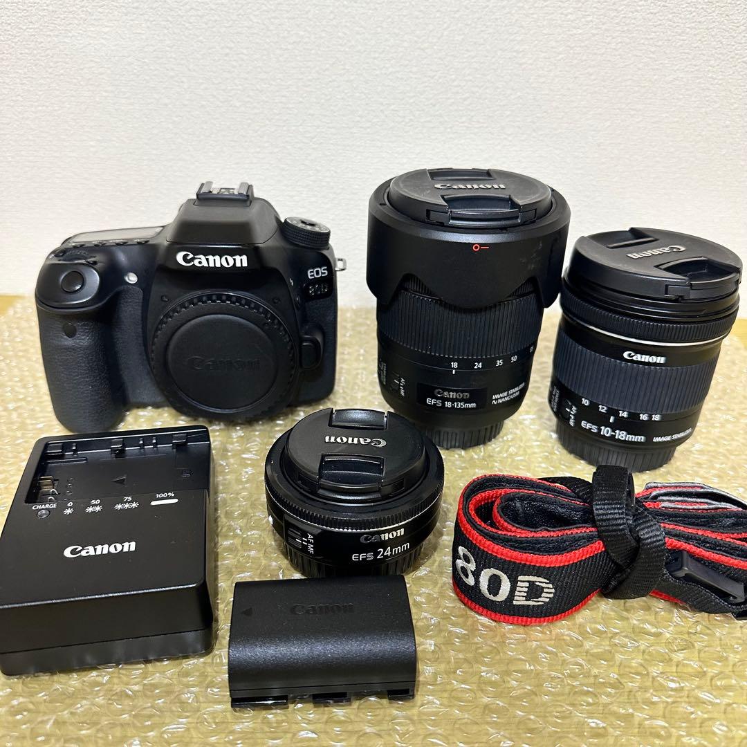 Canon EOS 80D 本体＋レンズ3本セット
