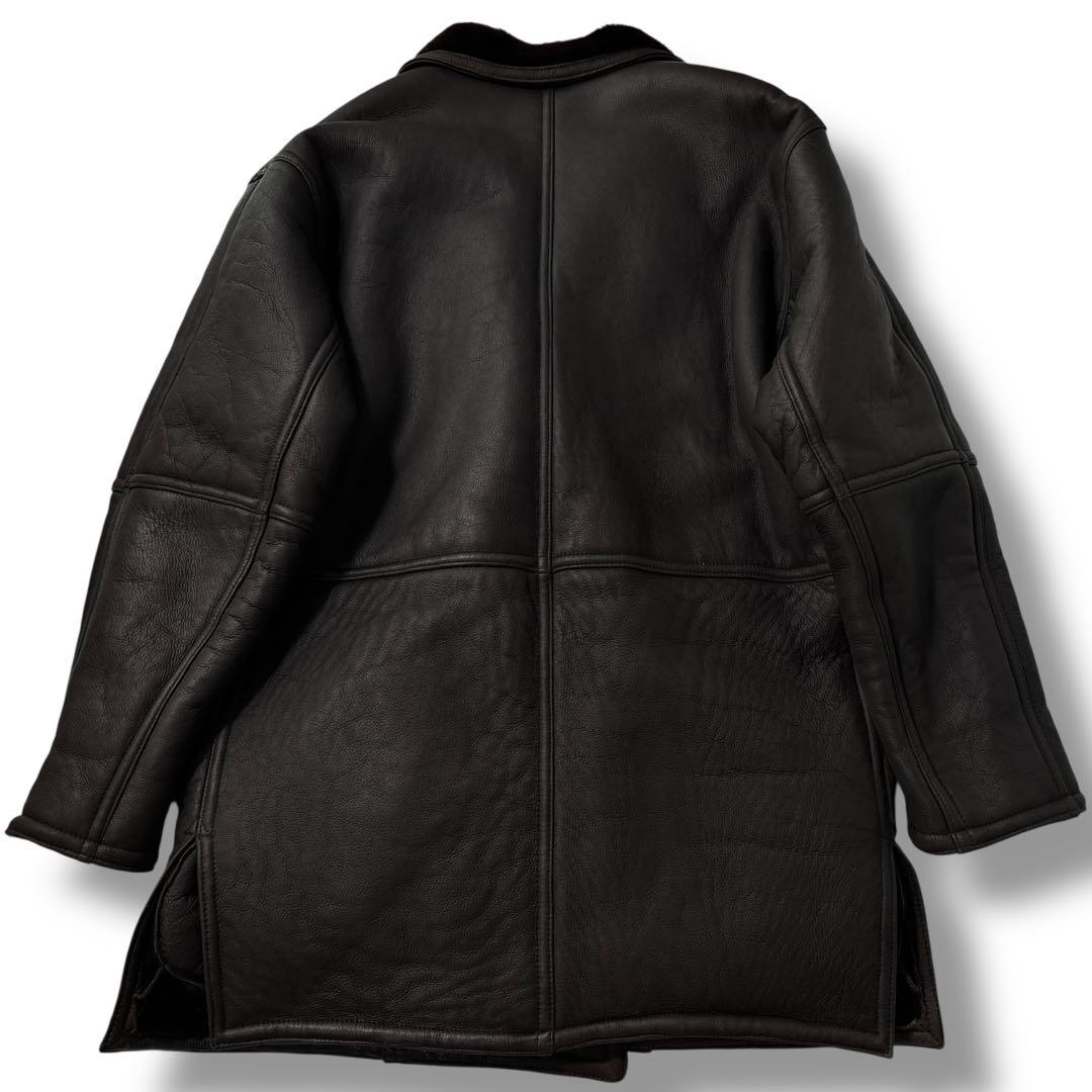 極美品】ＭＯＲＩＨＡＮＡＥ　モリハナエ　ムートンコート　ジャケット　革　ダブル