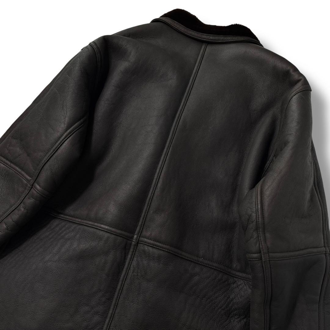 極美品】ＭＯＲＩＨＡＮＡＥ　モリハナエ　ムートンコート　ジャケット　革　ダブル