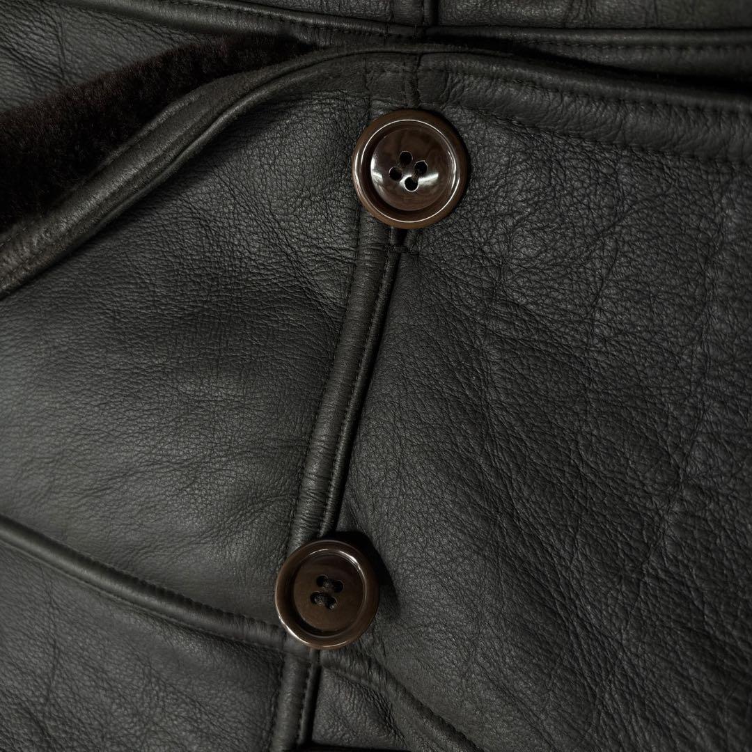 極美品】ＭＯＲＩＨＡＮＡＥ　モリハナエ　ムートンコート　ジャケット　革　ダブル